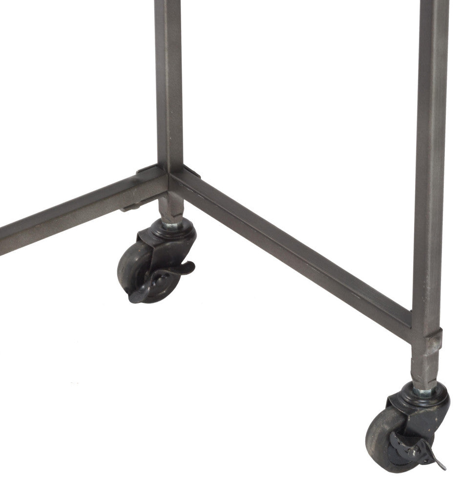 Brown Wood Accent Tables with Casters, Set of 3