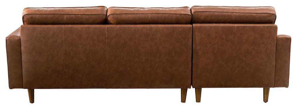 Hammond Mid-Century Camel Leather Sectional