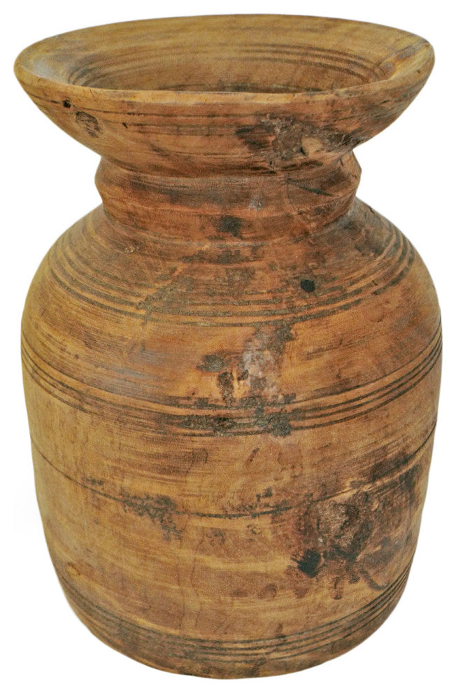 Consigned Old India Wood Pot 1