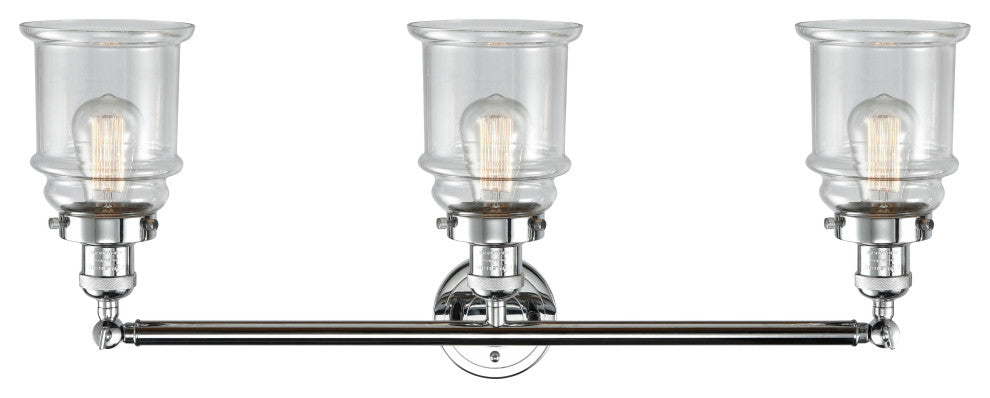 Canton 3-Light Bath Fixture, Clear Glass, Polished Chrome