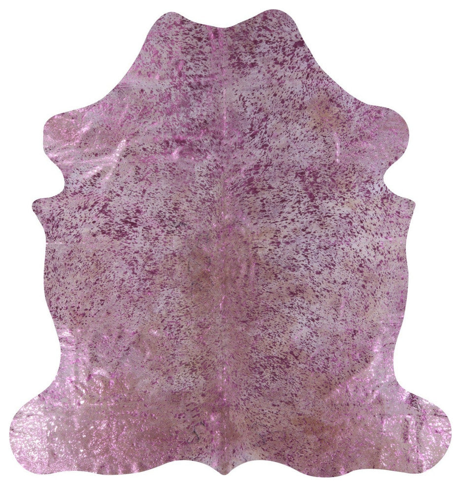 Pink Metallic Cowhide Rug 6' 10" X 6' 8" C2104