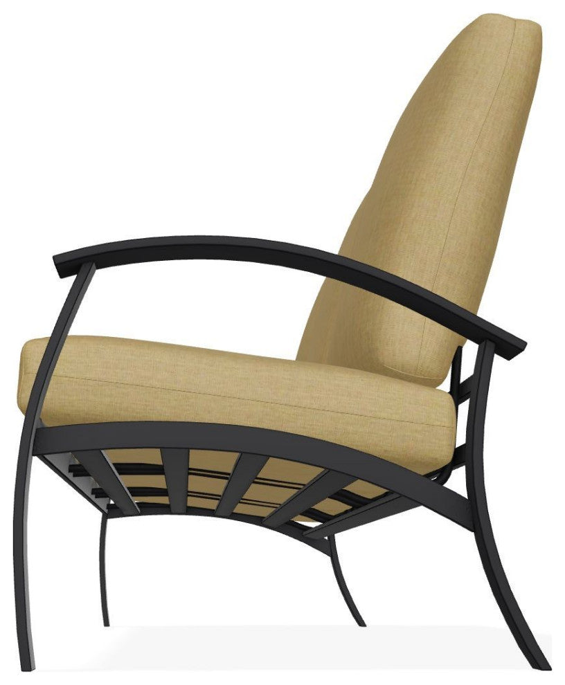 Belle Isle Cushion 3-Seat Outdoor Sofa, Stucco/Black