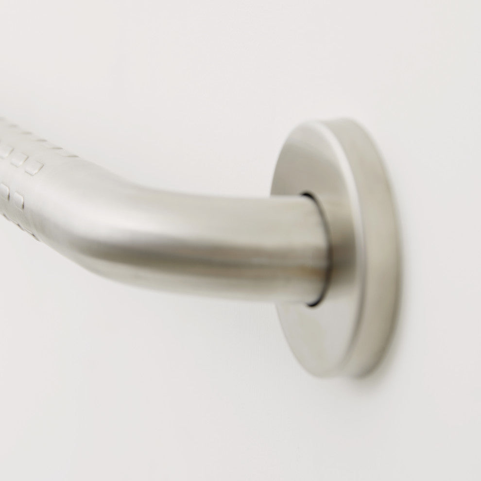 ADA Bathroom Shower Grab Bar With Safety Grip, Satin, 18"