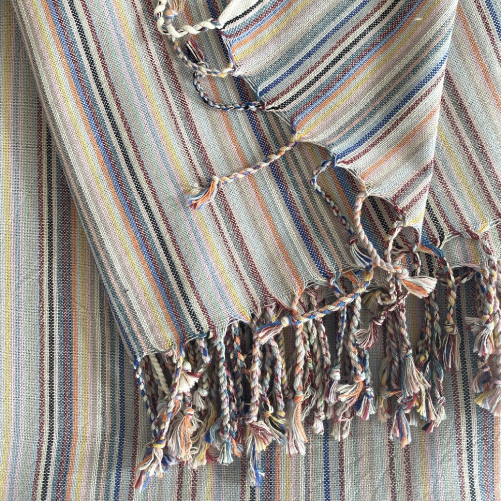 Multi Colored Striped Design Turkish Beach Blanket