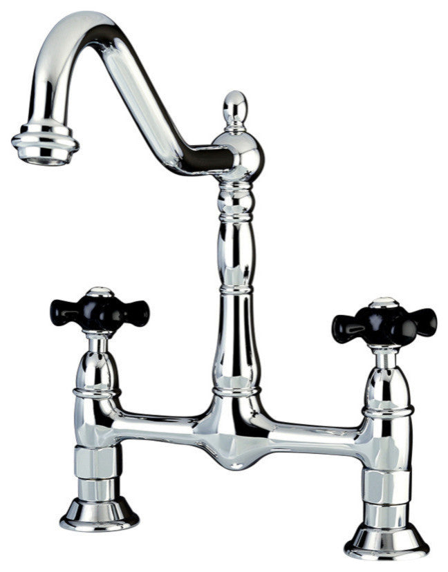 Kingston Brass Bridge Kitchen Faucet, Polished Chrome
