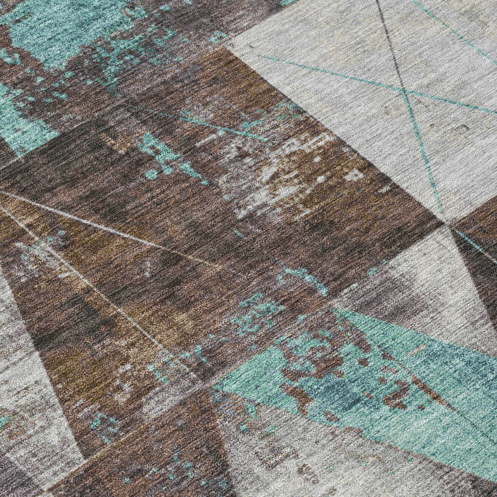 Machine Washable Indoor/Outdoor Chantille ACN1888 Chocolate 5' x 7'6" Rug