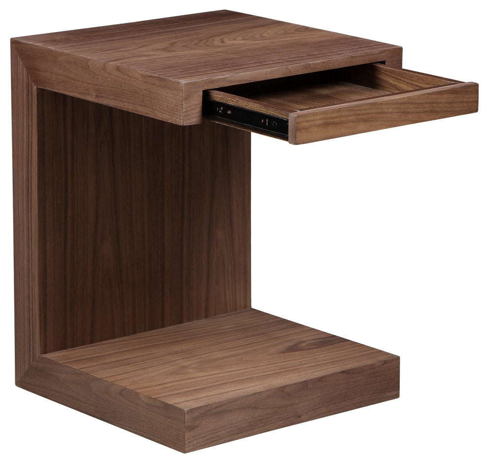 Contemporary Zio Sidetable Walnut - Brown