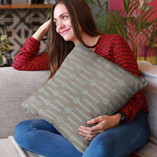 Plutus Blue Needle Stripe Luxury Throw Pillow, 18"x18"