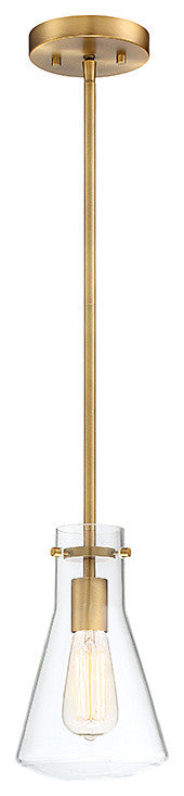 1-Light Pendant, Natural Brass
