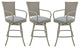 Set of 3, Outdoor/Indoor Erin Counter/Bar Stool, Coco Taupe on Beige, 30"