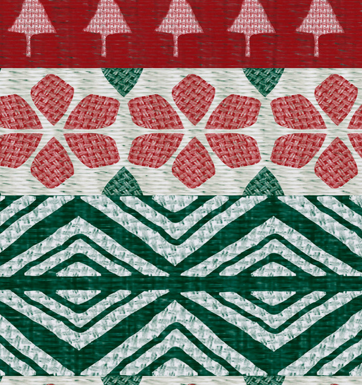 FairIsle, Geometric Print Placemat, Red (Set of 4), 18 x 14"