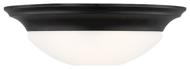 Sea Gull Nash 3-Light Flush Mount Midnight Black