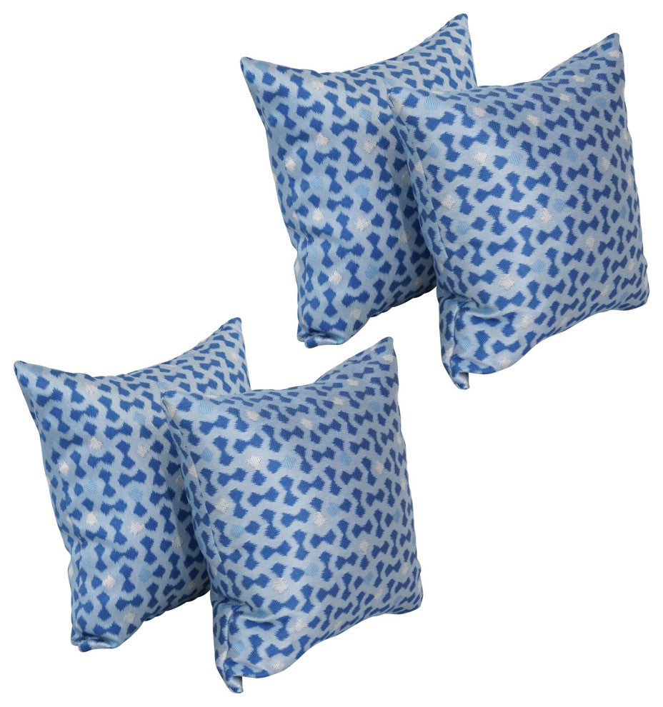 17" Jacquard Throw Pillows With Inserts, Set of 4, Talamols Skippe
