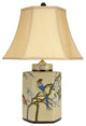 22" Birds and Flowers Porcelain Jar Lamp