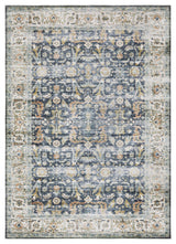 Celestia Machine Washable Vintage Indoor Area Rug, Navy, 2'x3'