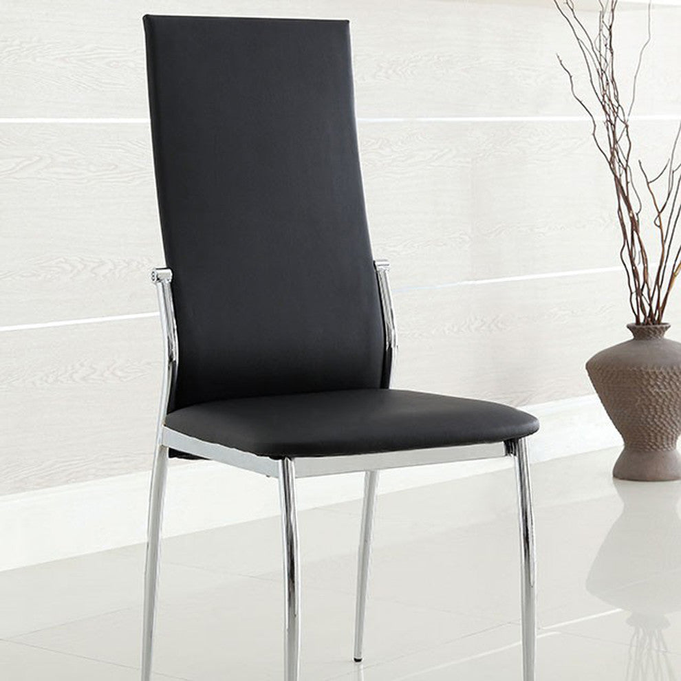 Kalawao Contemporary Side Chair, Black Finish, Set Of 2