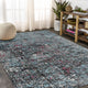 8??x 10??Blue Chaotic Strokes Area Rug