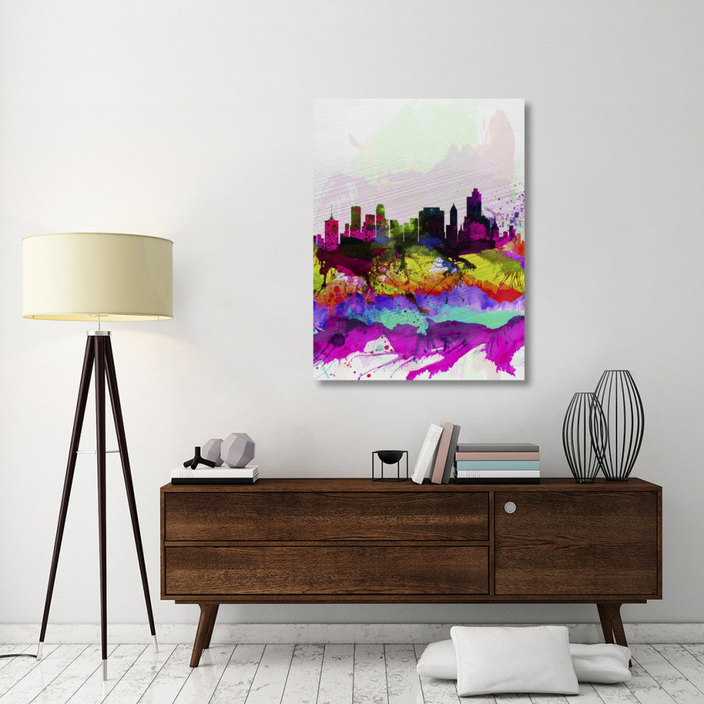 "Tulsa Watercolor Skyline" Fine Art Print