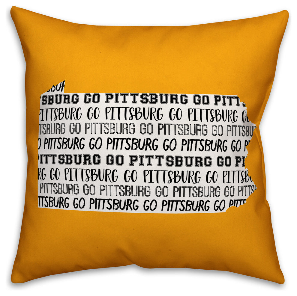 Yellow Pennsylvania Go Team 16x16 Spun Poly Pillow