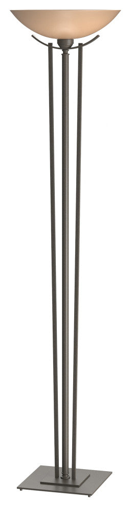 Taper Torchiere, Dark Smoke Finish - Sand Glass