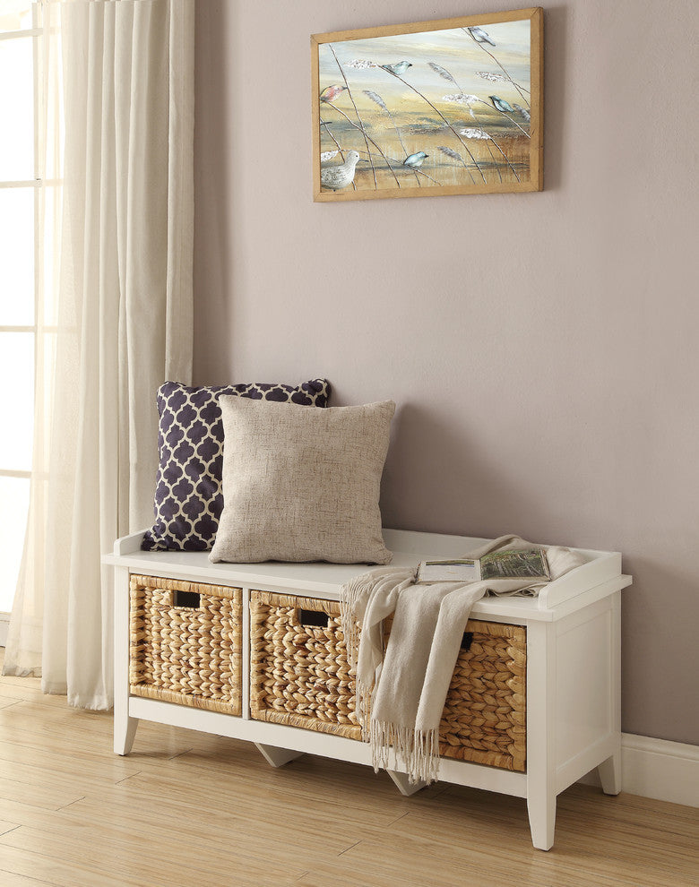 Flavius Storage Bench, White