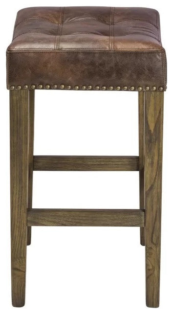 Backless Leather Stool