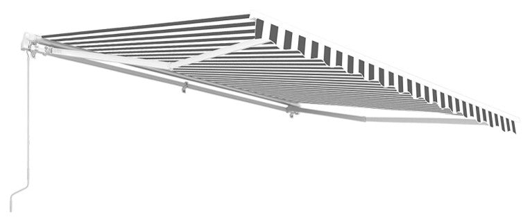 Aleko Retractable Patio Awning, 12'x10', Gray/White