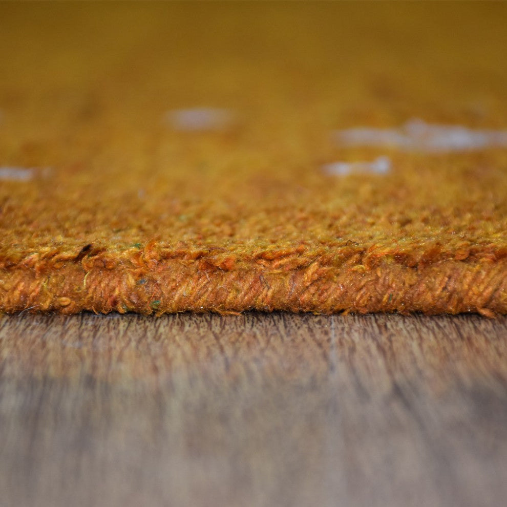 HAND KNOTTED LOOM SILK AREA RUGS-6'7''x9'10'',Rectangle,Gold,Contemporary