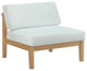 Natural White Bayport Outdoor Patio Teak Armless