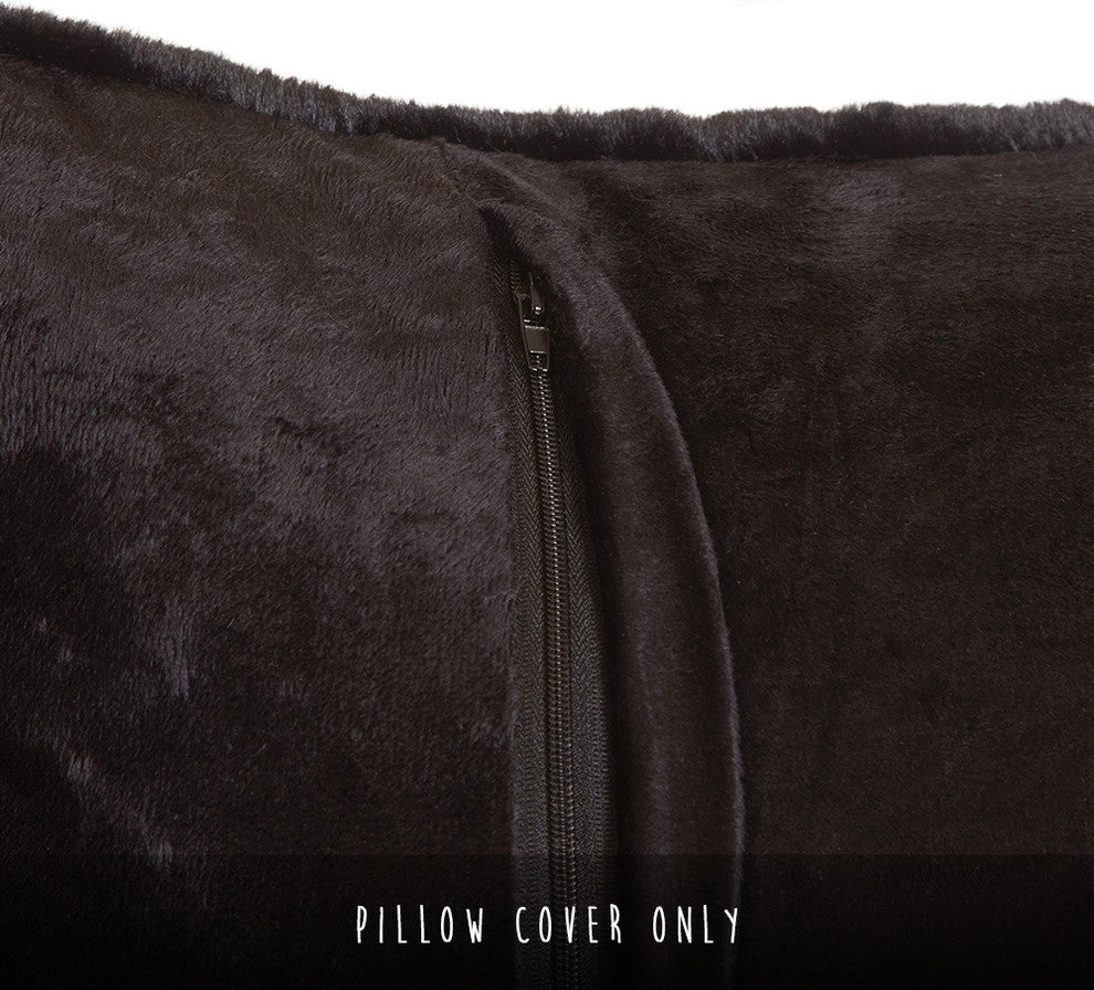 Faux Fur Throw Pillow 18"X18" (Cover Only), Black Striped Mink