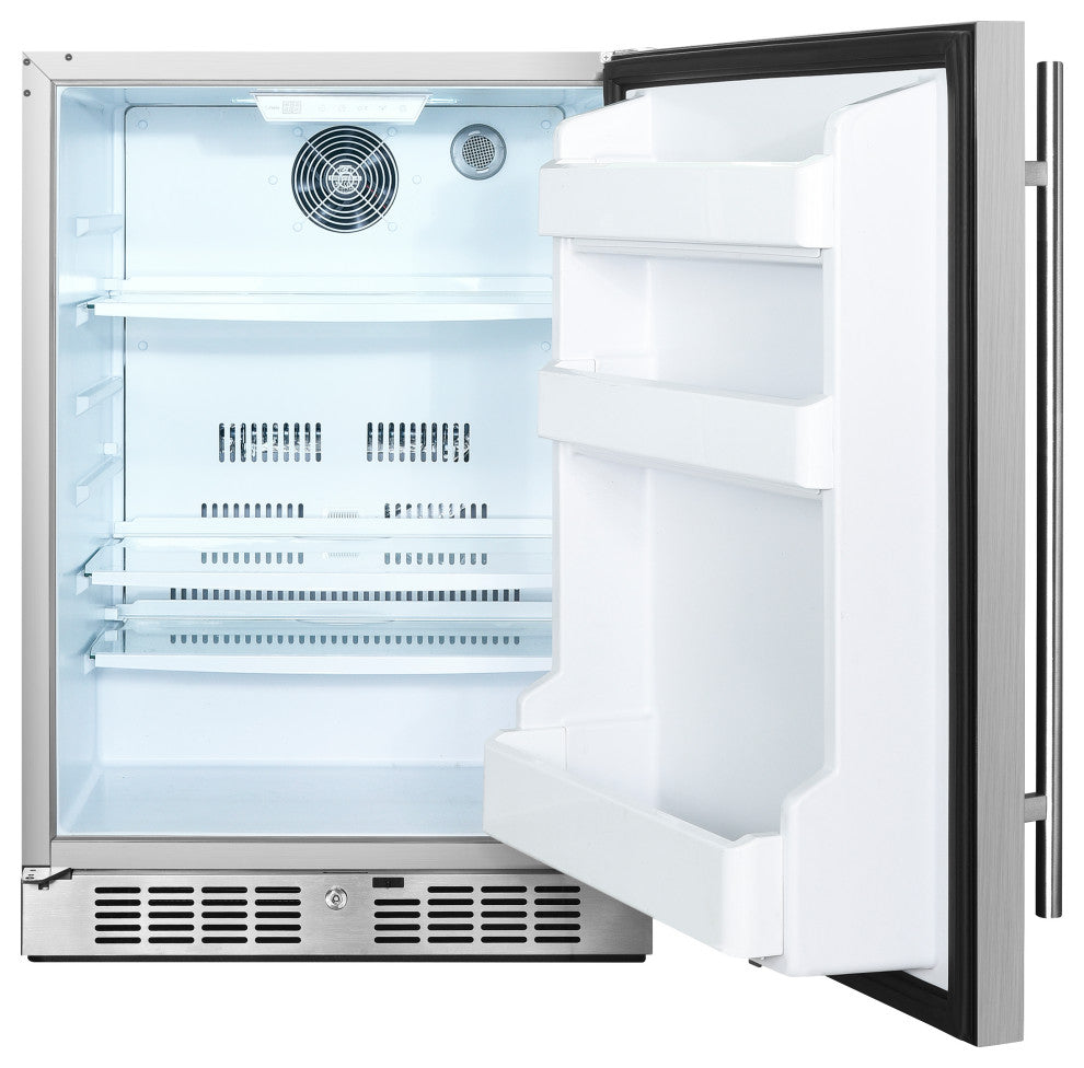 Titan 24" 5.6 Cu Ft Built-In Outdoor Refrigerator, Stainless Steel
