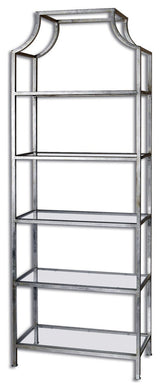 Uttermost 24514 Aurelie 84" x 30" Shelving Unit - Silver Leaf