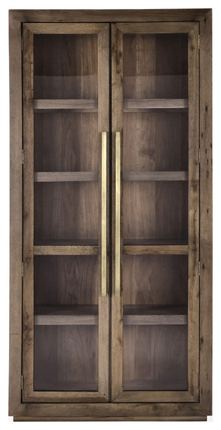 Front view of the entire cabinet with glass doors on white background (primary product)