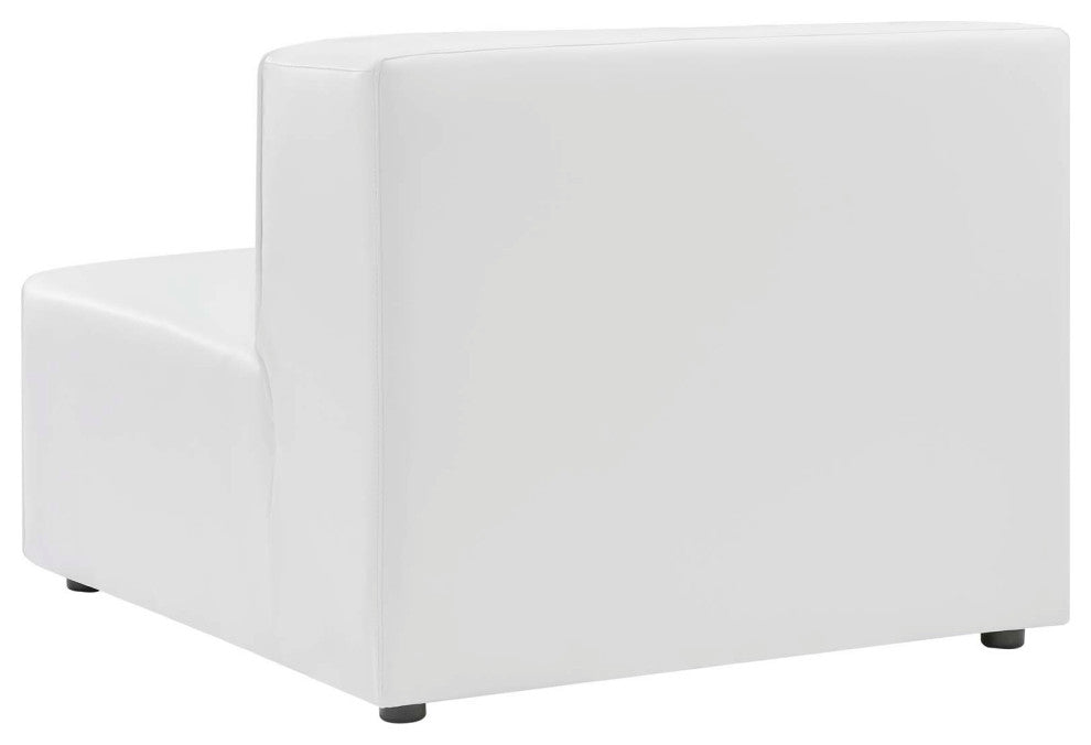 Armchair and Sofa Set, Faux Vegan Leather, White, Modern, Lounge Hospitality