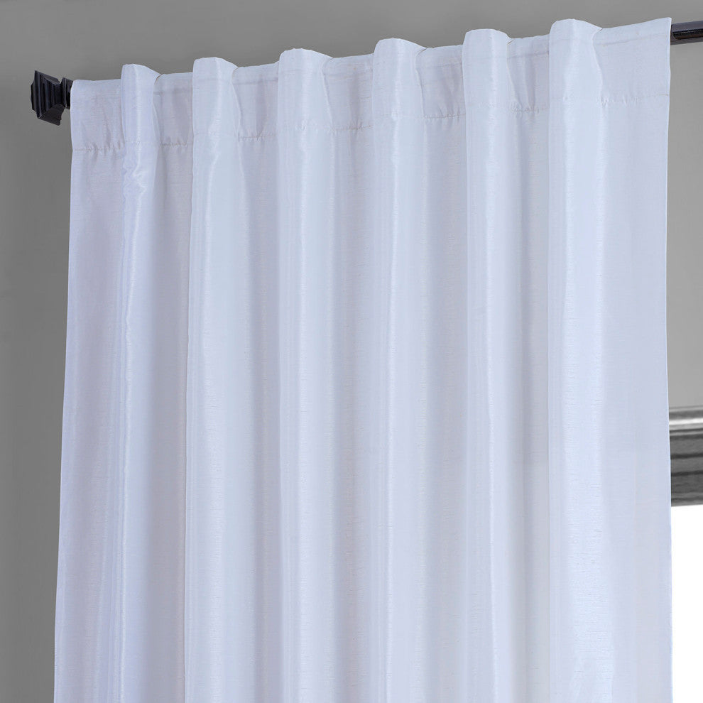 Ice Vintage Textured FauxDupioni Silk Curtain Single Panel, 50"x84"