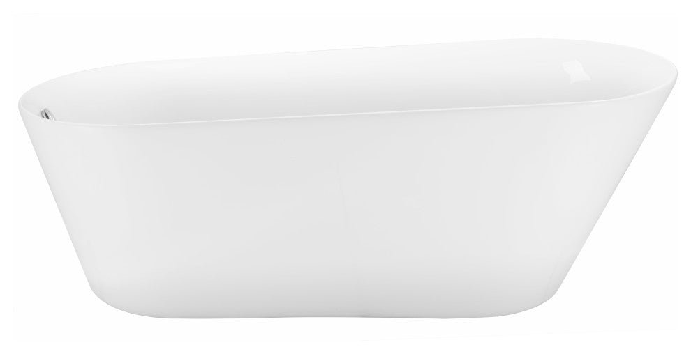Givingtree 65 in. White Freestanding Bathtub Soaking Tub with Drain and Overflow