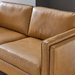 Kaiya Vegan Leather Sofa-Tan
