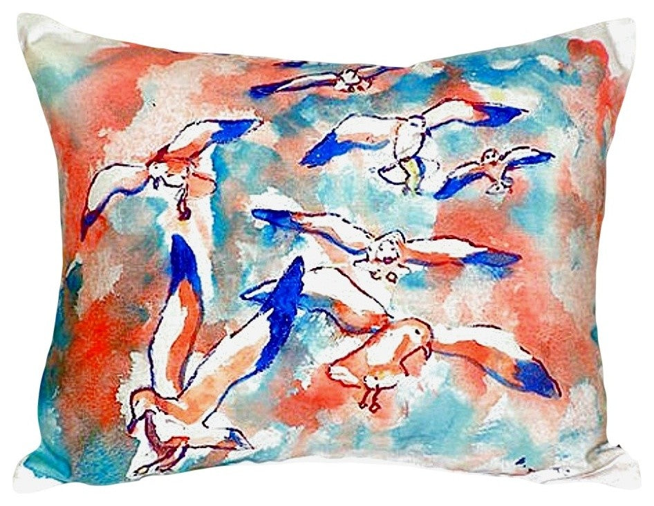 Gulls Flocking No Cord Pillow - Set of Two 16x20