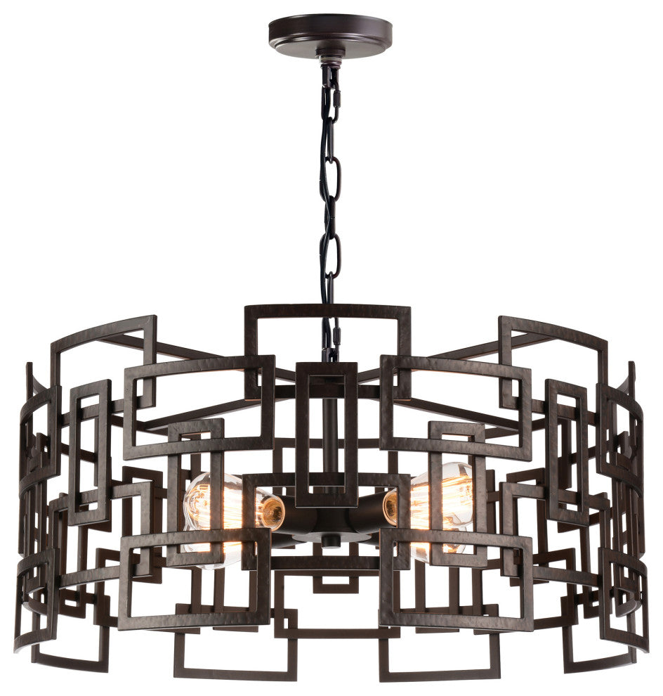 Litani 4 Light Down Chandelier With Brown Finish