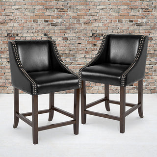 24" Black LeatherSoft Stool