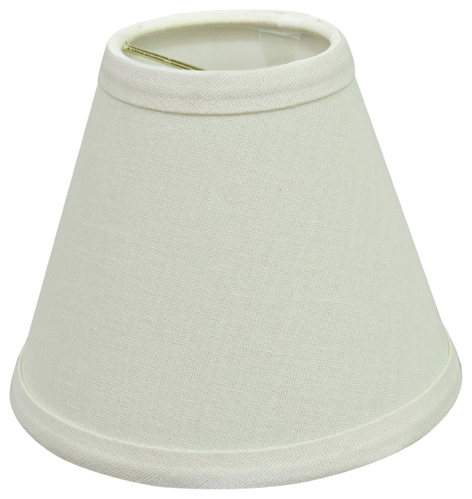 32045-6 Hardback Empire Chandelier Clip On Lamp Shade Vanilla Linen 3"x6"x5"