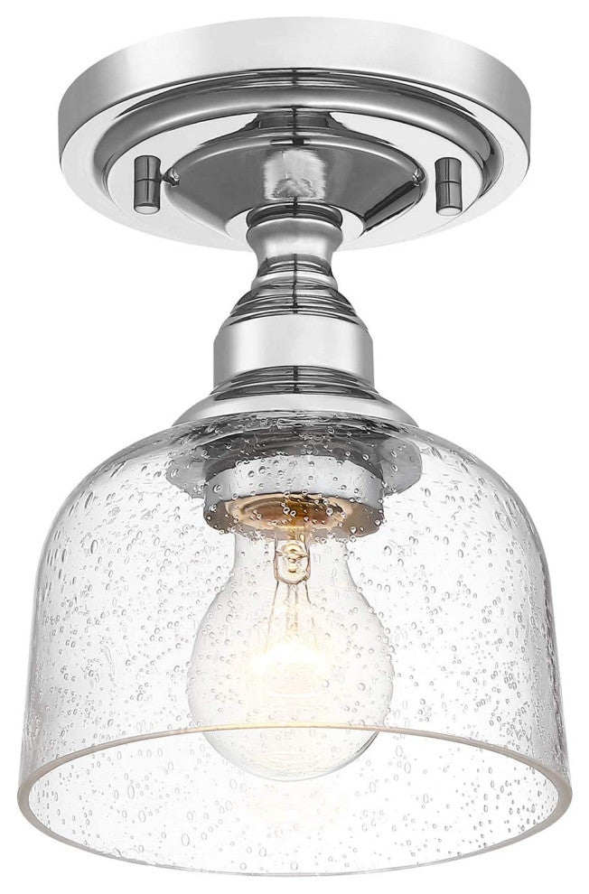 Modern Semi Flush Mount Ceiling Light Hallway Ceiling Lamp, Seeded Glass Shade
