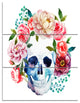"Skull Bouquet Vector Art" Glossy Metal Wall Art, 3 Panels, 28"x36"