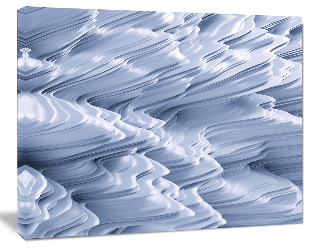 Snowy Hills 3D Texture, Abstract Canvas Art Print, 20"x12"