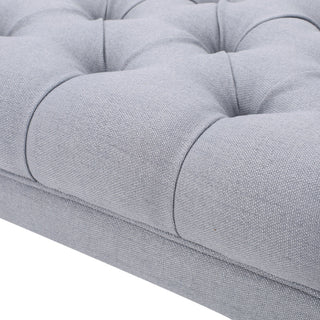 GDF Studio Reddington Tufted Fabric Ottoman Bench, Light Gray