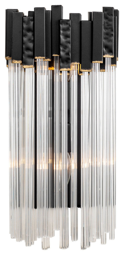 Matrix 2-Lt  Sconce - Matte Black/French Gold
