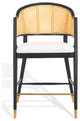 Safavieh Couture Rogue Rattan Barstool, Black/Natural