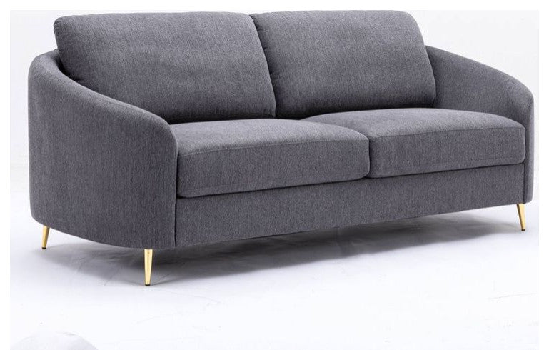 Yuina 34"W Upholstered Sofa, Gray Linen