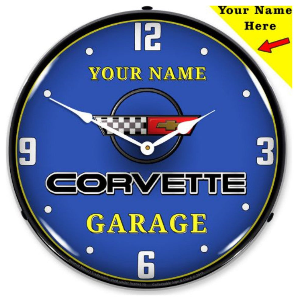 GM1907703 Add Your Name C4 Garage Clock