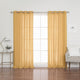 Faux Linen Blend Curtain Panel, Set of 2, Mustard, 52"w X 96"l